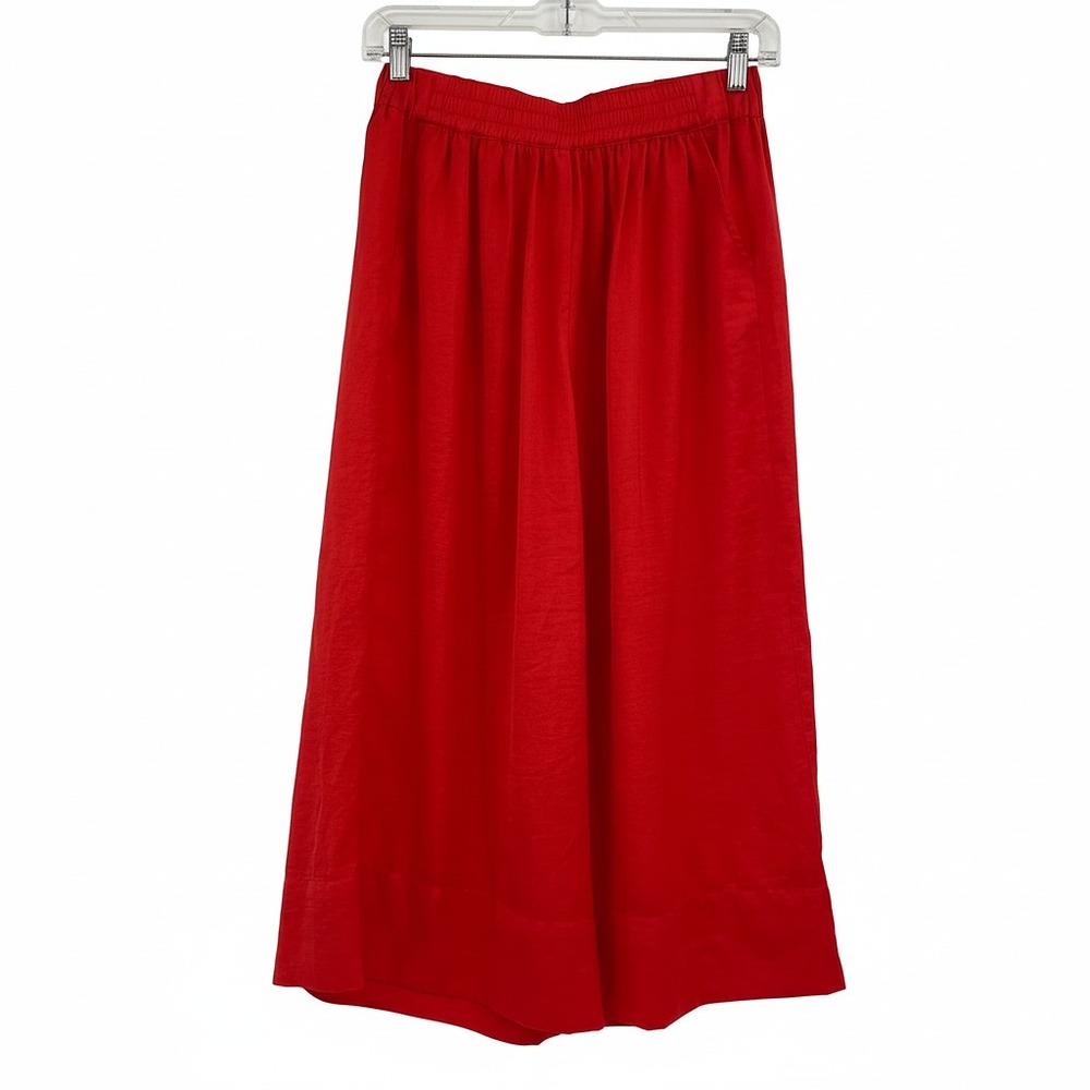 Second Female Red Minga Satin Cropped Trousers | Women’s XS